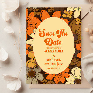 Reserve A Data Casamento Floral Retro dos Anos 70