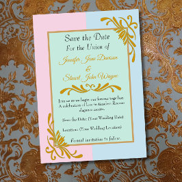 Reserve A Data Casamento Floral Rococó Romântico