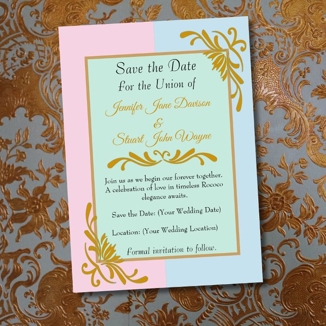 Reserve A Data Casamento Floral Rococó Romântico (Criador carregado)