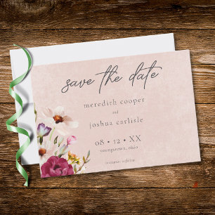 Reserve A Data Casamento Floral Romântico no Jardim com Bege e Bo