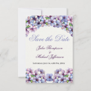 Reserve A Data Casamento Floral Romântico Poético Lilac Watercolo