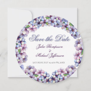 Reserve A Data Casamento Floral Romântico Poético Lilac Watercolo