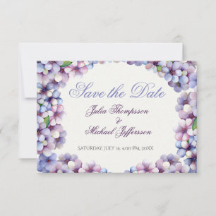 Reserve A Data Casamento Floral Romântico Poético Lilac Watercolo