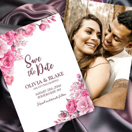 Reserve A Data Casamento Floral Rosa