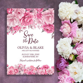 Reserve A Data Casamento Floral Rosa