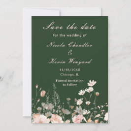 Reserve A Data Casamento Floral Rosa Bege Primavera Flor Silvestr