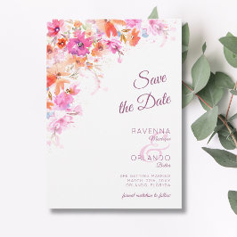 Reserve A Data Casamento Floral Rosa Romance Flor de Cerejeira