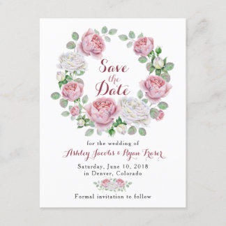 Reserve A Data Casamento Floral Rosa Rosa Rosa Brilhante Salve a