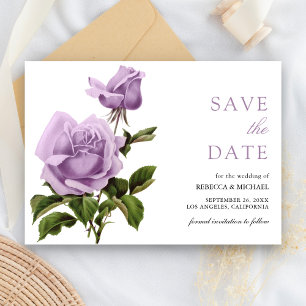 Reserve A Data Casamento Floral Rosa Roxo Empoeirado Rústico Vint