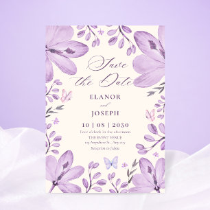 Reserve A Data Casamento floral roxo