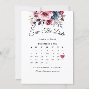 Reserve A Data Casamento floral russo azul burgundy e roxo