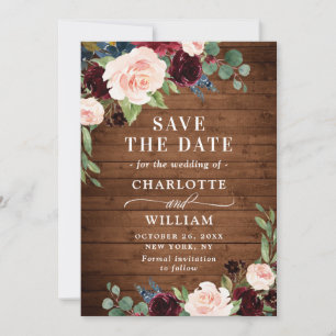 Reserve A Data Casamento Floral Russo Marinho Azul Blush