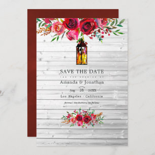 Reserve A Data Casamento Floral Rustic Burgundy e Pink Watercolor