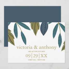 Reserve A Data Casamento Floral Rustic Leaf