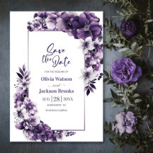 Casamento Floral Rustic Purple Salva a Data
