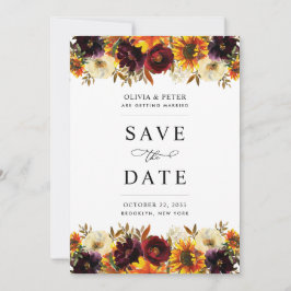 Reserve A Data Casamento Floral Rustic Sunflower Rosa Burgundy Fa