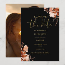 Casamento Floral Rústico de Outono Preto e Dourado