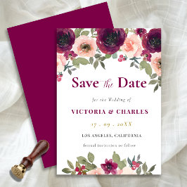 Reserve A Data Casamento Floral Simples Burgundy Burgundy