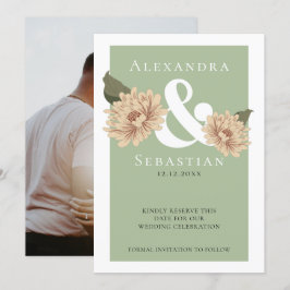 Reserve A Data Casamento Floral Simples Elegante Salvar A Data