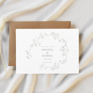 Reserve A Data Casamento Floral Simples Elegante Salvar A Data