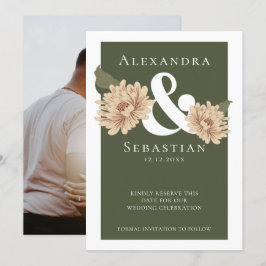 Reserve A Data Casamento Floral Simples Elegante Salvar A Data