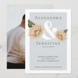 Reserve A Data Casamento Floral Simples Elegante Salvar A Data