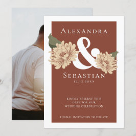 Reserve A Data Casamento Floral Simples Elegante Salvar A Data