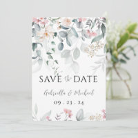 Casamento Floral Verde com Aquarela Rosa
