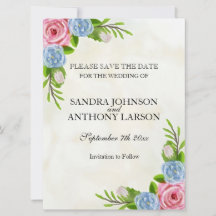 Casamento Floral Watercolor Salvar A Data
