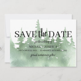 Reserve A Data Casamento Floresta Aquarela Rústica Save the Date