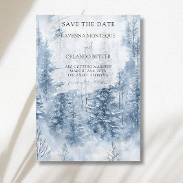 Reserve A Data Casamento Floresta Montanha Pinheiro Neve Inverno