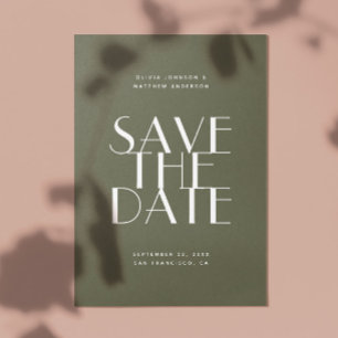 Reserve A Data Casamento Floresta Verde Oliva Suave Foto & QR