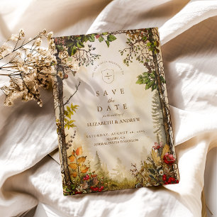 Reserve A Data Casamento Florestal de Queda de Woodland