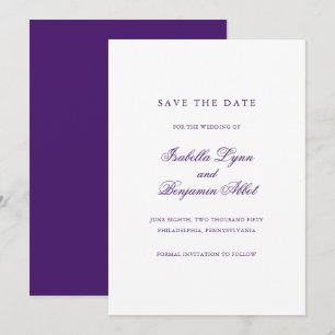 Reserve A Data Casamento Formal De Roxo Tradicional