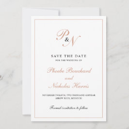 Reserve A Data Casamento Formal do Monograma Dourado Elegante