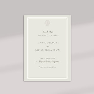 Reserve A Data Casamento Formal Ecru Clássico de Seashell Náutico