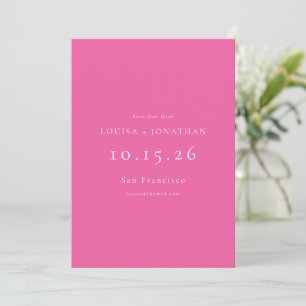 Reserve A Data Casamento Formal Minimalista Elegante Rosa