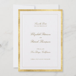 Reserve A Data Casamento Formal Pérola Dourada Falso Clássico Mod