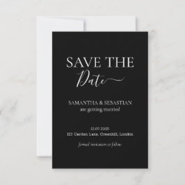 Reserve A Data Casamento Formal Salve a Data Preto
