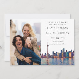 Reserve A Data Casamento Foto Aquarela da Silhueta de Toronto