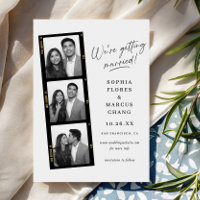 Casamento Foto-booth Moderno Preto e Branco Faixa