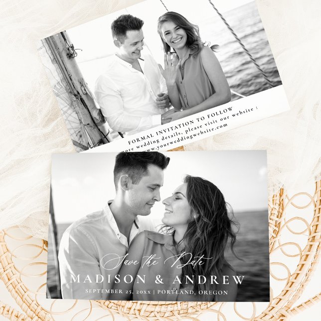 Reserve A Data Casamento Foto Caligrafia Moderna e Elegante 2 (Criador carregado)