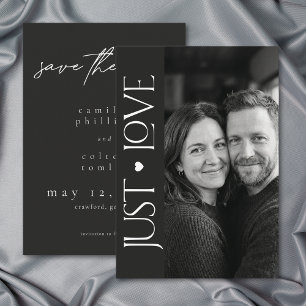 Reserve A Data Casamento Foto Coração Justo Amor Minimalista Pret