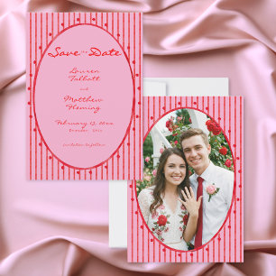 Reserve A Data Casamento Foto Faixa Aquarela Rosa Vermelho Capric