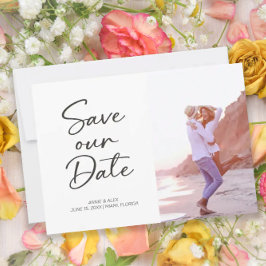 Reserve A Data Casamento Foto Moderno Pincel Script 2 