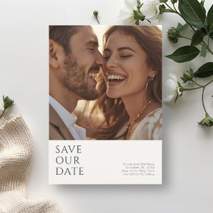 Reserve A Data Casamento Foto Monograma Moderno Minimalista Chic