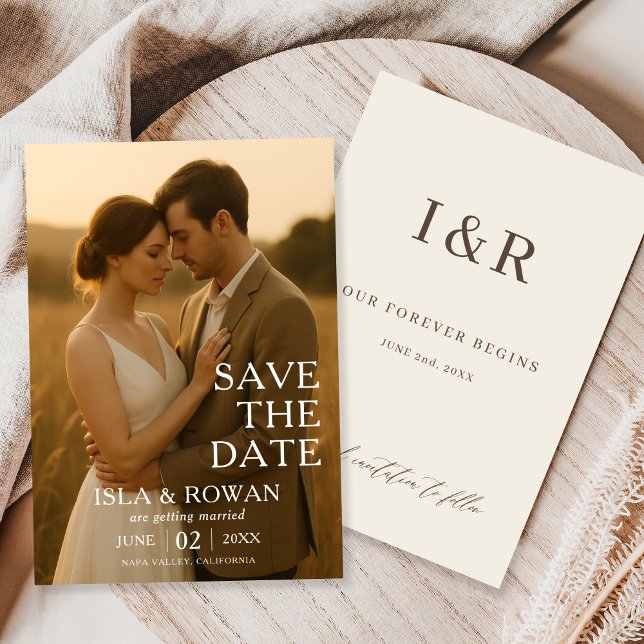 Reserve A Data Casamento Foto Simples Elegante Moderno (Criador carregado)