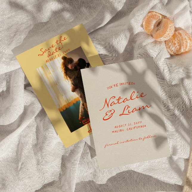 Reserve A Data Casamento Fotográfico Colorido Desenhado à Mão (Criador carregado)