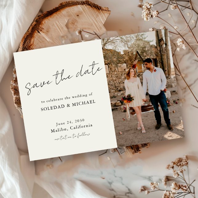Reserve A Data Casamento Fotográfico com Roteiro Casual Minimalis (Criador carregado)