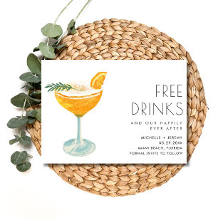 Reserve A Data Casamento Fotográfico de Bebidas Gratuitas Elegant